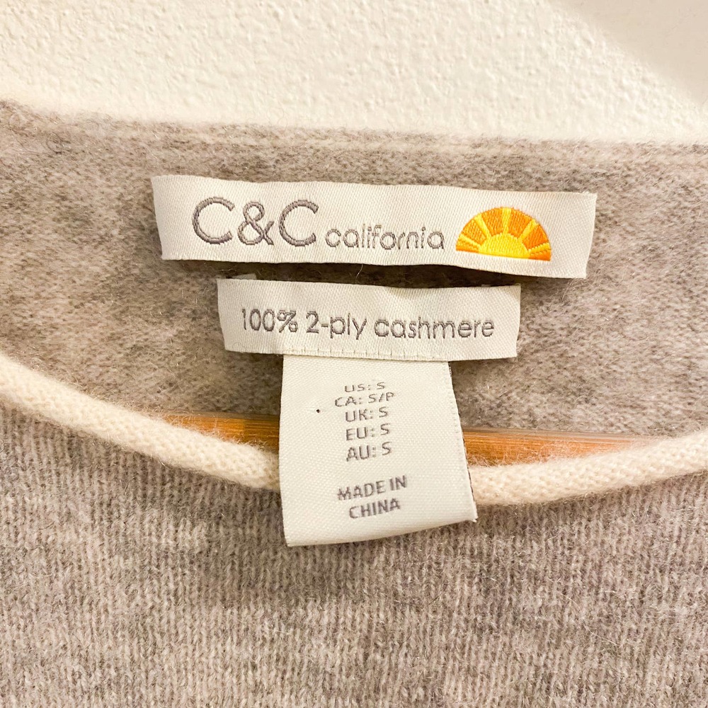 C&C California 100% Cashmere Crewneck Sweater Size S - Picture 3 of 4